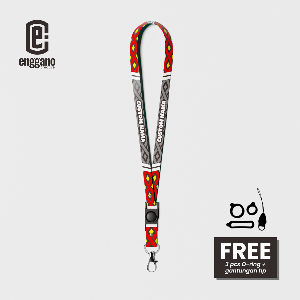 

Lanyard Custom Nama Batik Series Gantungan HP Podzz ID Card