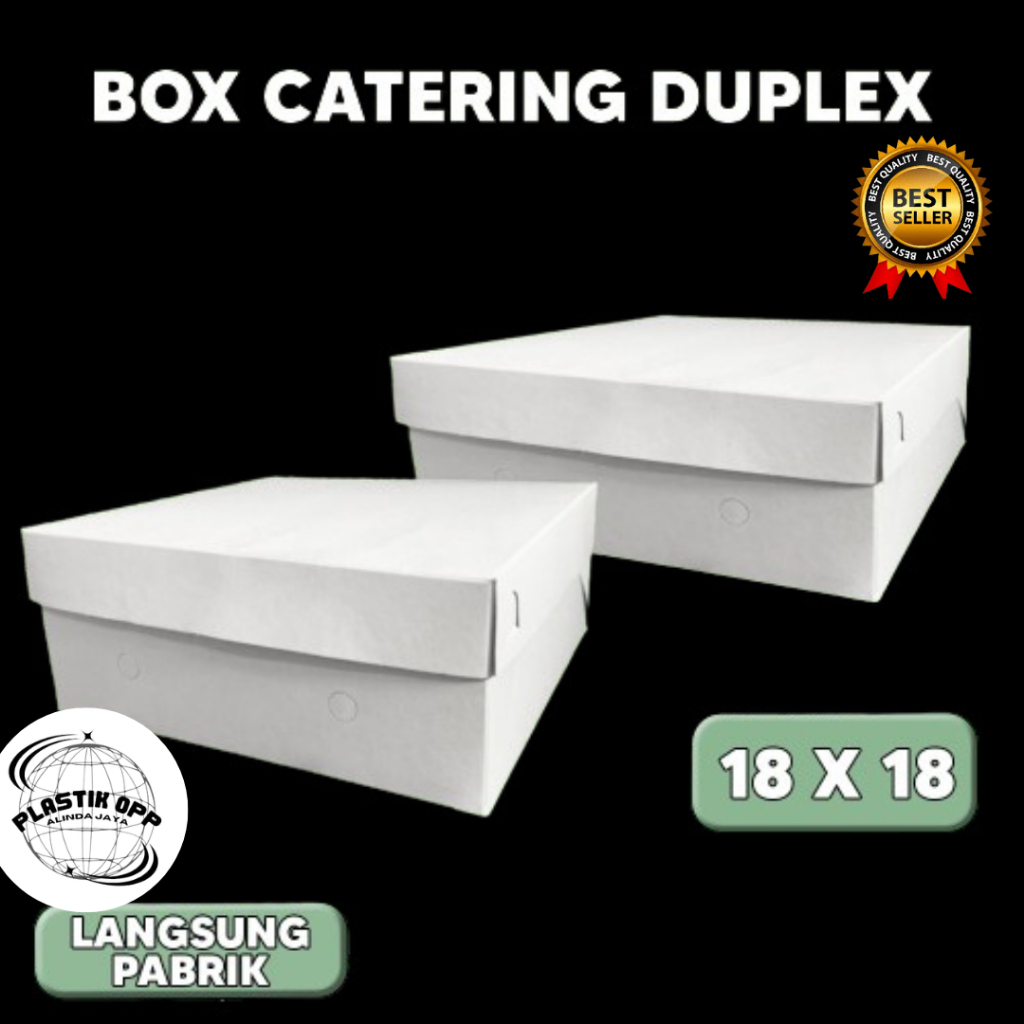 ECER_DUS NASI 18X18 /KATERING BOX/DUS KATERING TEBAL/KARDUS PUTIH POLOS 18 X 18 CM - DUS POLOS KOTAK