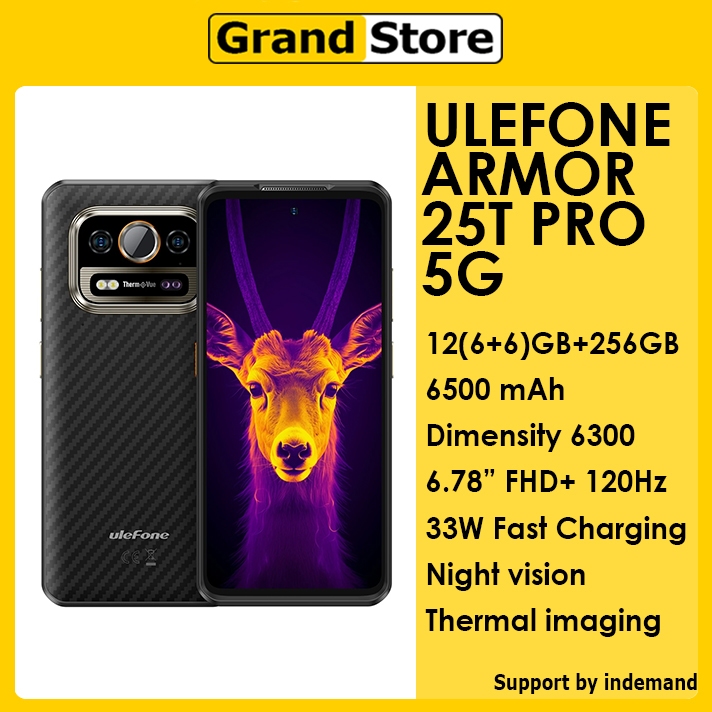 Ulefone Armor 25T Pro 5G Thermal Imaging Night Vision Camera 6500mAh Android 14 Rugged smartphone