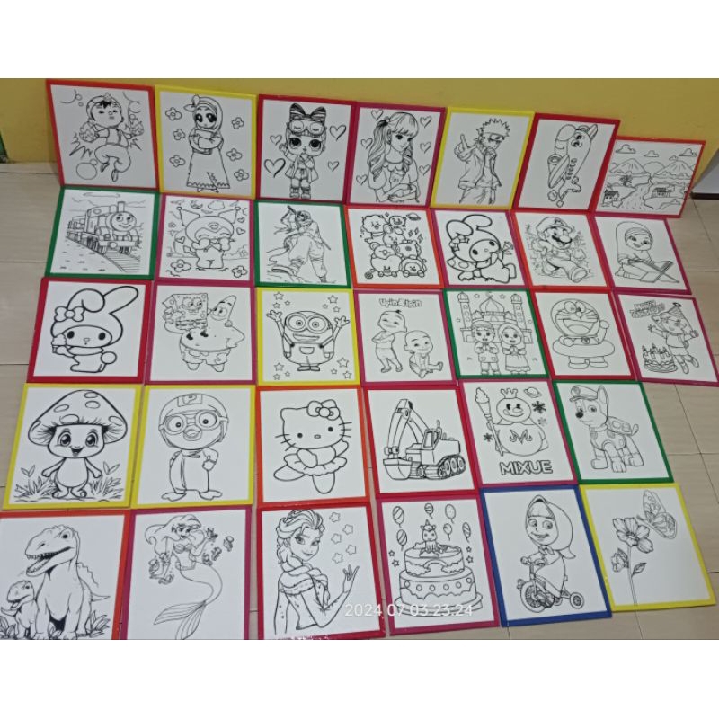 

sterofom lukis anak mewarnai paket 15 gambar.bebas pilih ada 60 karakter