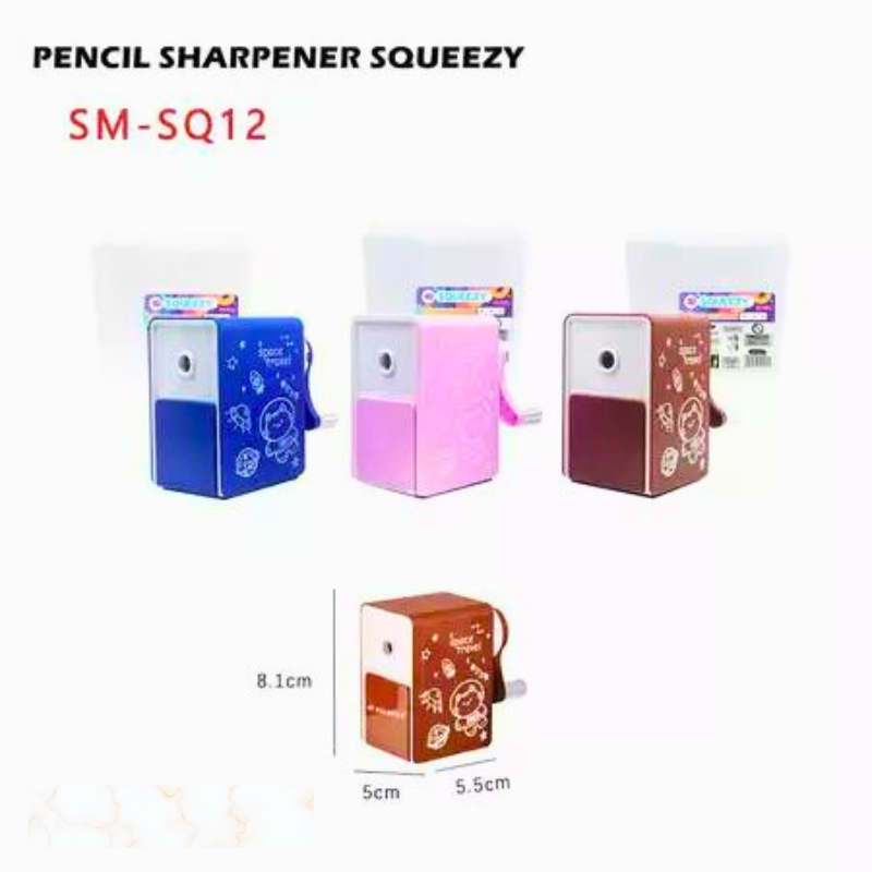 

[FREE BUBBLE+DUS] Serutan Rautan Meja Putar Duduk Kotak Simple Astronot SQUEEZY SM-SQ12