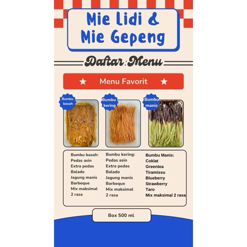 

mie LIDI bumbu kering pedas asin gurih renyah