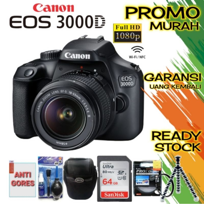 CANON 3000D LENSA 18-55MM MARK III ORIGINAL