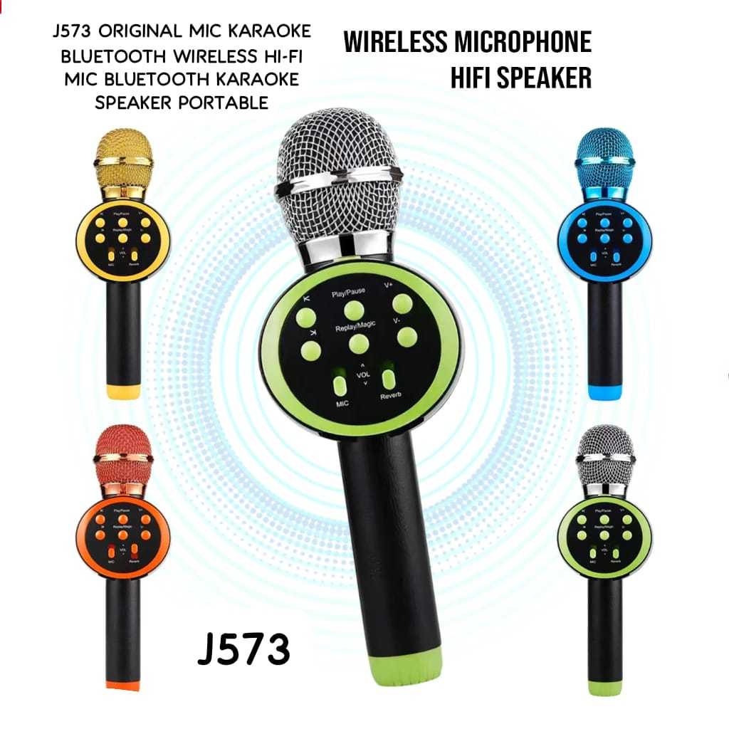 J573 MIC KARAOKE KARSIS BLUEOTHOOT MIK BLUETOOTH MIX BLUETUT BLUTUT WIRELLESS HIFI SPEAKER PORTABLEE