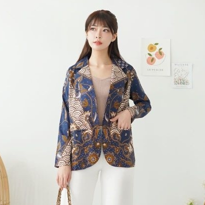 Blazer Batik Formal Wanita / Blazer Kerja Batik