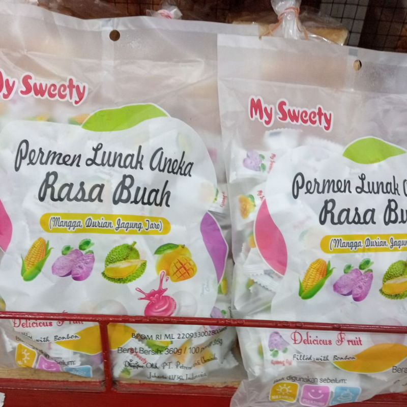 

permen lunak aneka rasa buah isi 100pcs