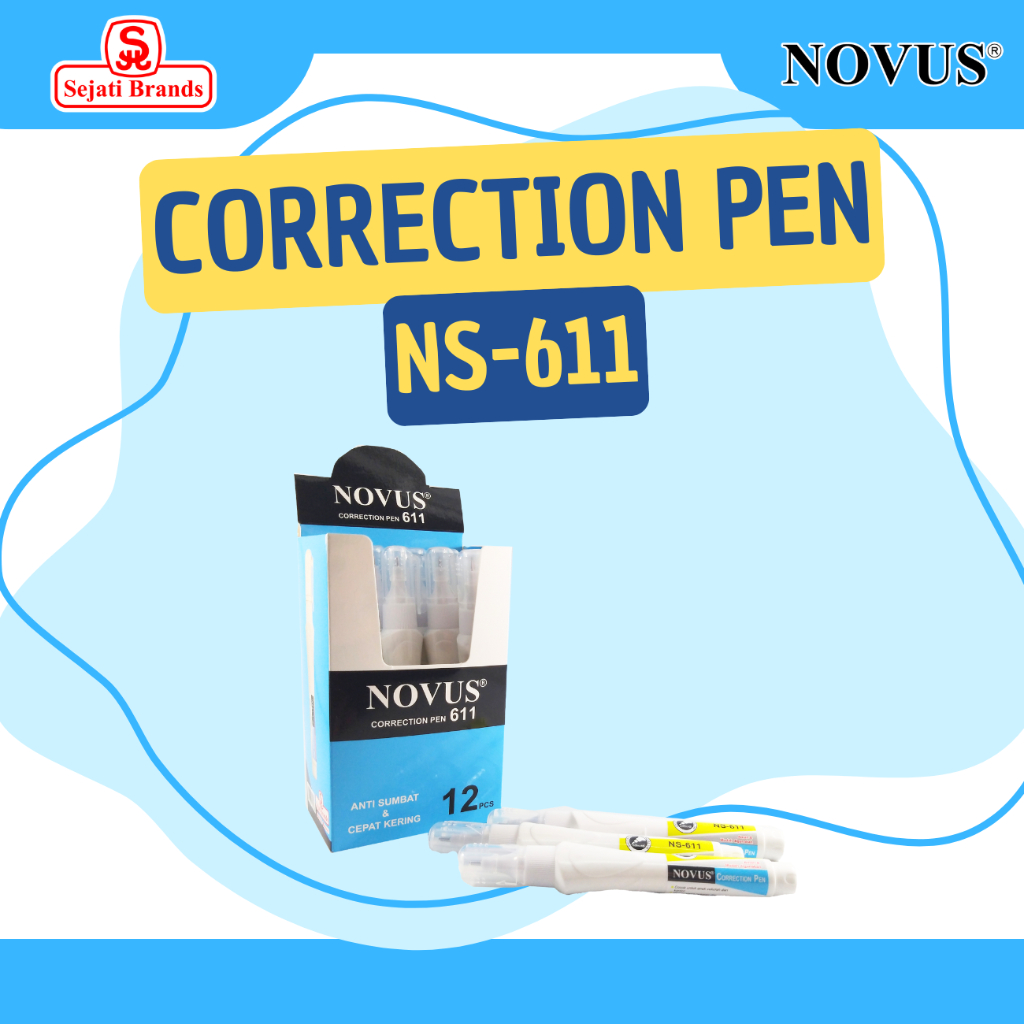 

Novus Tip-Ex NS-611 (5 ML) - 1 LUSIN / Correction Pen / Penghapus Cair