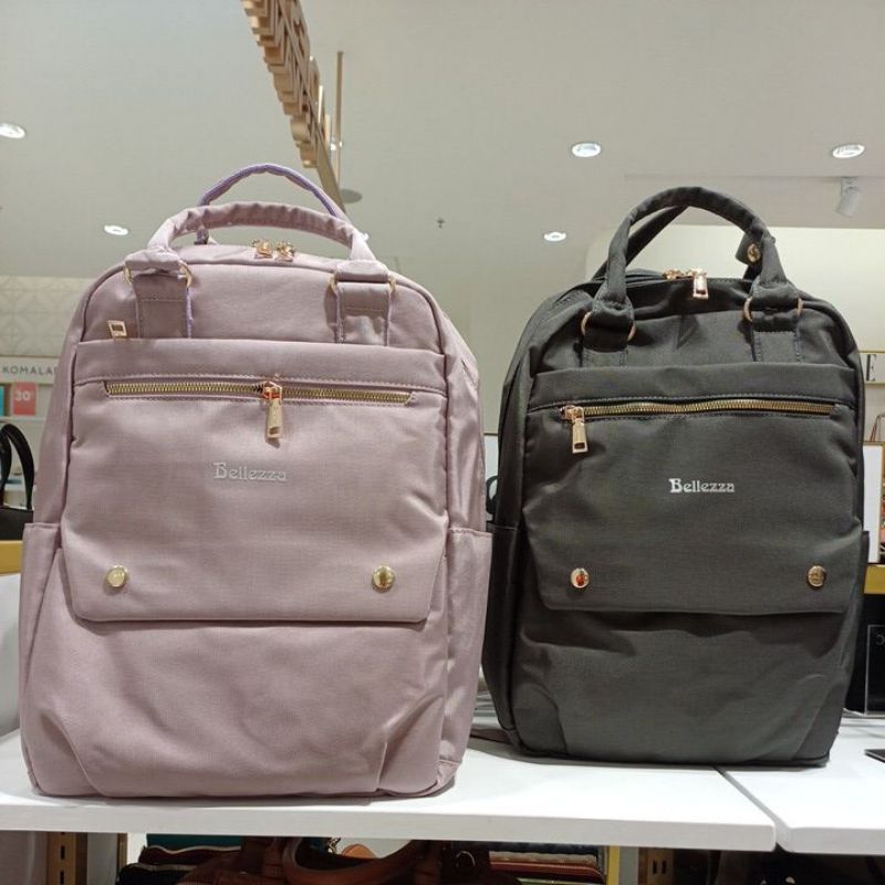 Tas Wanita Ransel Backpack Bellezza 3031 Original Store Kanvas Ringan Besar Travel Kerja Sekolah