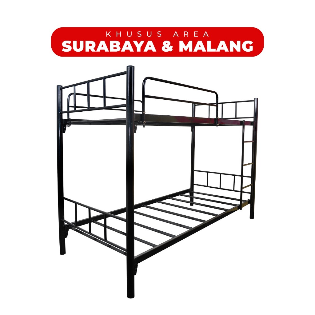 Ranjang Susun Besi Hitam Free Ongkir Malang dan Surabaya