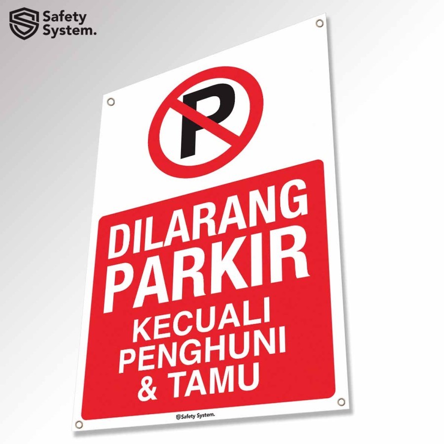 Spanduk Banner Kendaraan Dilarang Parkir Kecuali Penghuni & Tamu