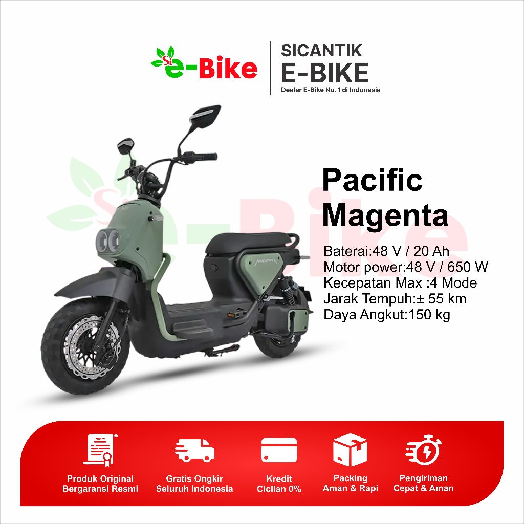 [READY NEW] Sepeda Listrik - Pacific Magenta - Sicantik Electrik Bike