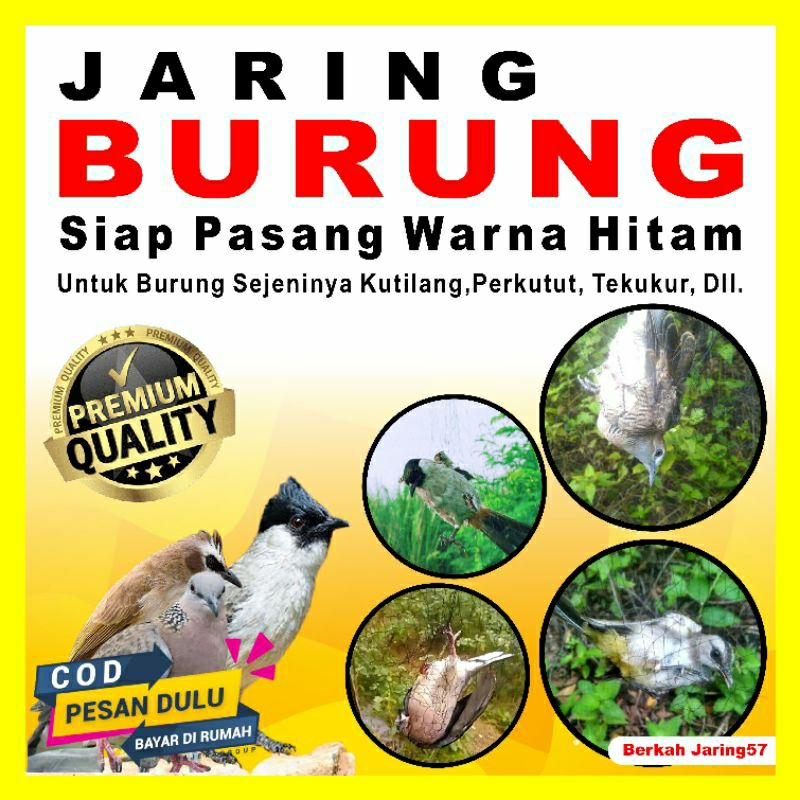 jaring burung/jaring burung perkutut/jaring burung sejenis kutilang/jaring burung siap pasang