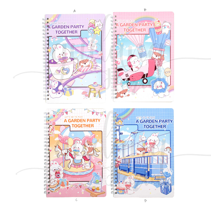 

Notebook A5 Spiral Garden Party Buku Tulis Motif Taman Bermain GH 308001