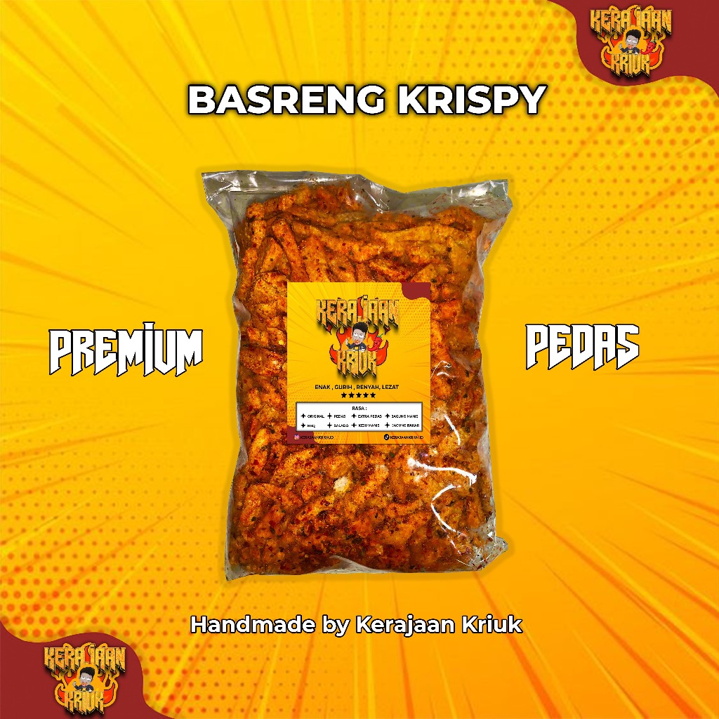 

Basreng Snack 250 Gram Bumbu Pedas Gurih Daun Jeruk Renyah Goreng Food Makanan Cemilan Keripik