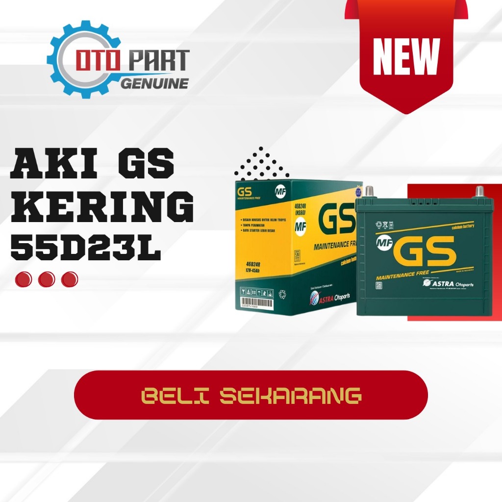 AKI GS KERING 55D23L AKI GS ASTRA untuk mobil INNOVA, ALPHARD, VITARA