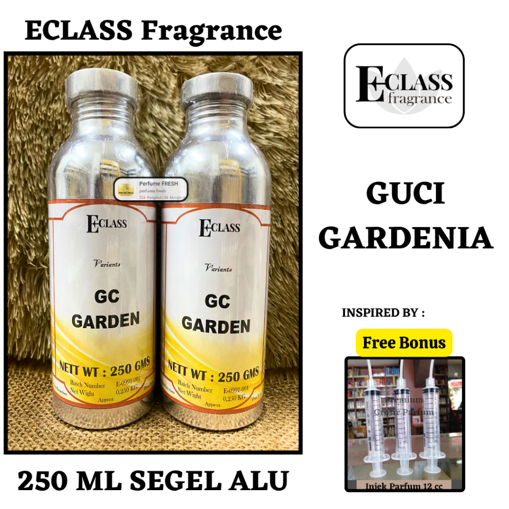Bibit Parfum 250 ML SEGEL Alumunium GUCI GARDEN By Eclass Fragrance - PERFUME Tahan Lama - SCANDAL V