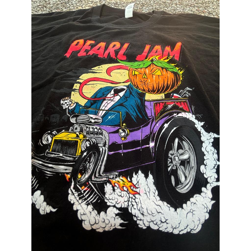 Kaos Lengan Pendek Murah Second Thrift Preloved Pearl Jam Halloween shirt Trump pumpkin Tag Tultex B