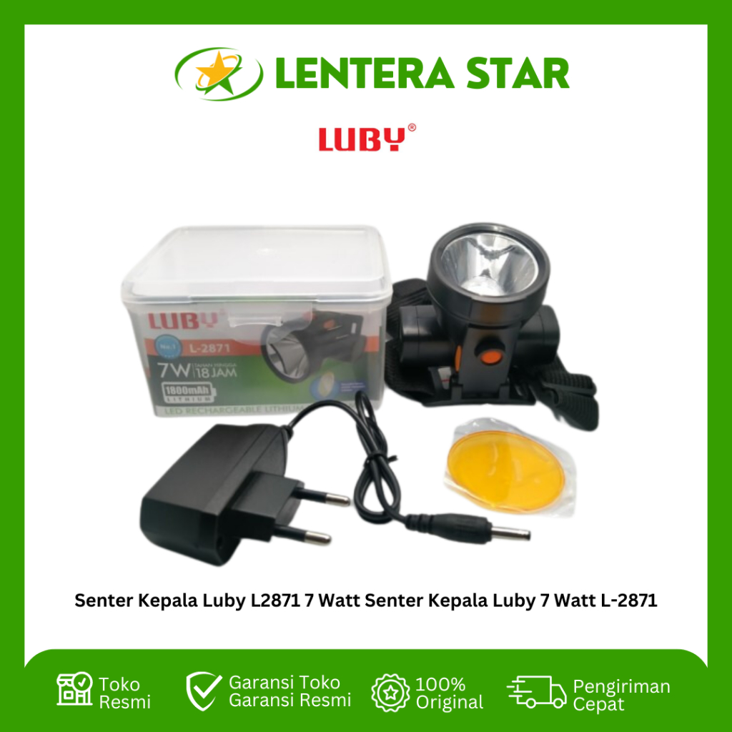 Senter Kepala Luby L2871 7 Watt Senter Kepala Luby 7 Watt L-2871