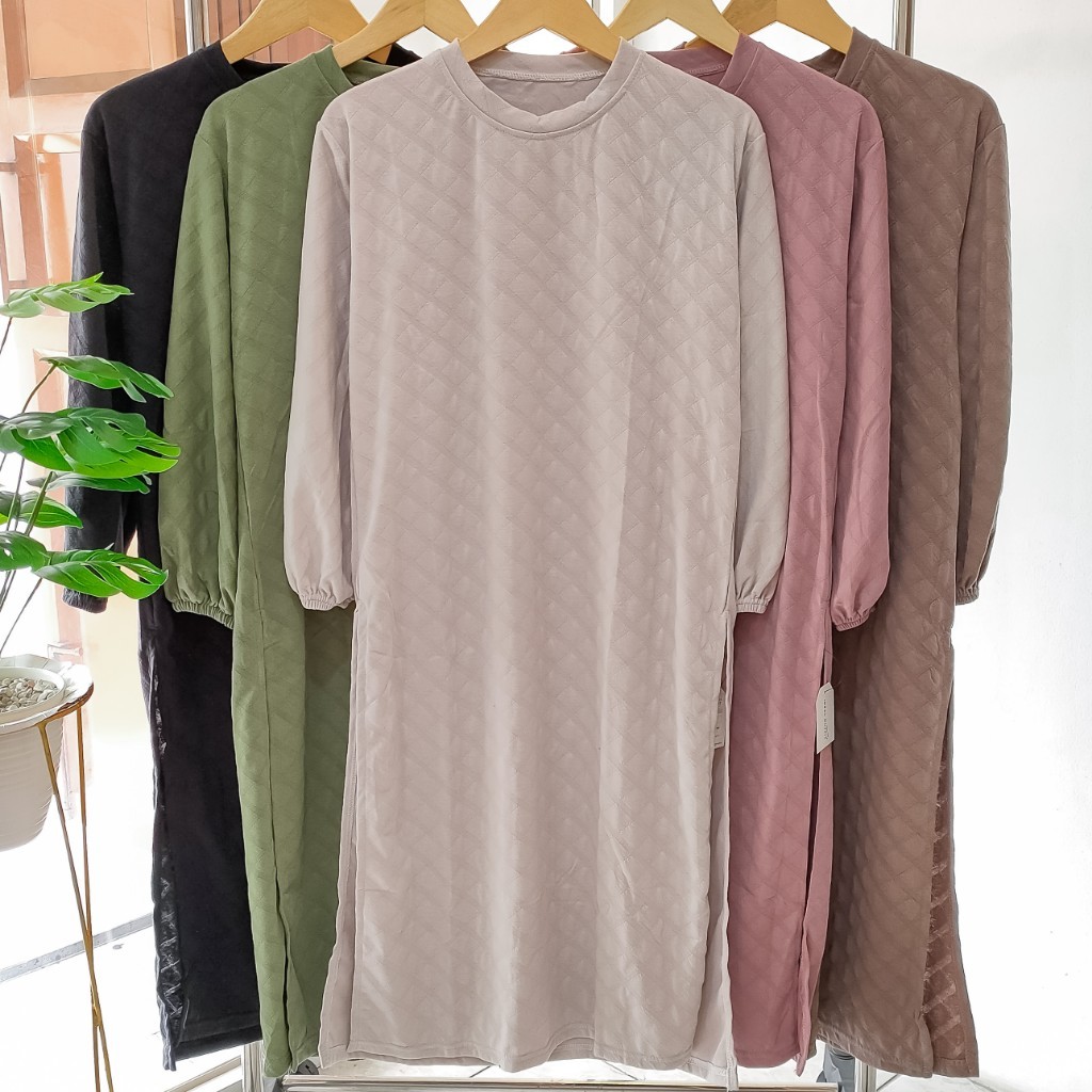 Long tunik knit polos/long tunik wanita/atasan wanita knit polos/tunik polos/tunik knit