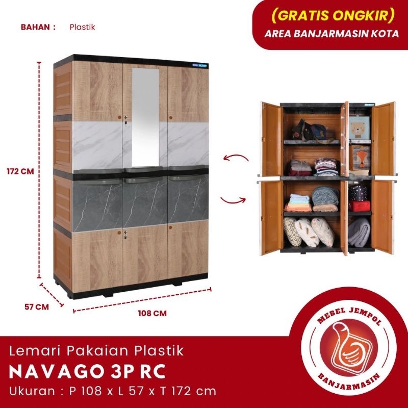 Almari Pakaian Plastik Navago 3p RC