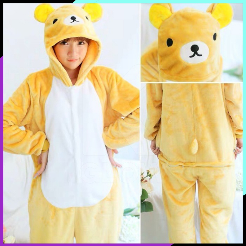 BAJU TIDUR DEWASA ONESIE BONEKA RILAKKUMA PIYAMA KOSTUM