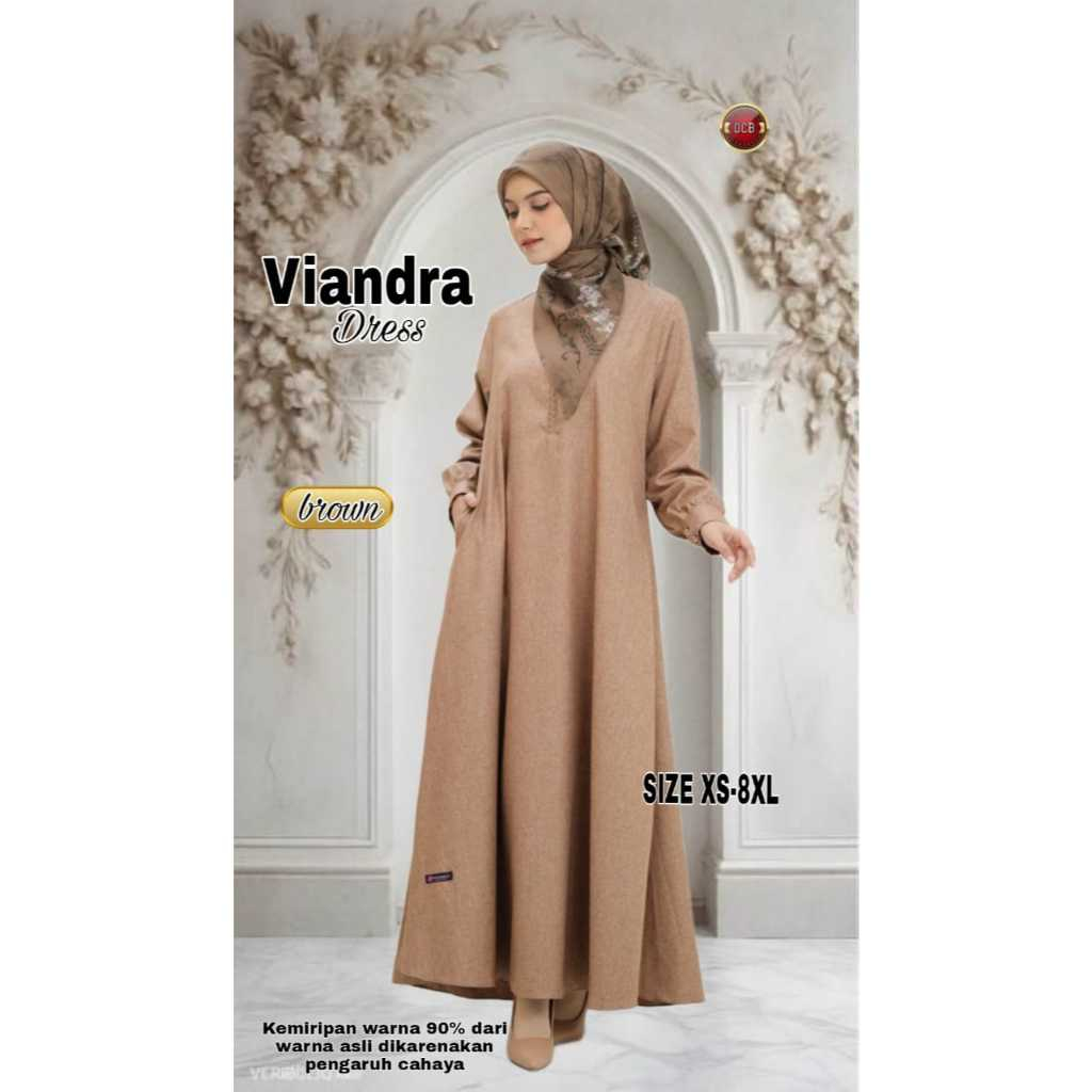 VIANDRA DRESS FASHION MUSLIM COUPLE IBU DAN ANAK BAHAN ADEM DAN MENYERAP KERINGAT SUZE XS  8X