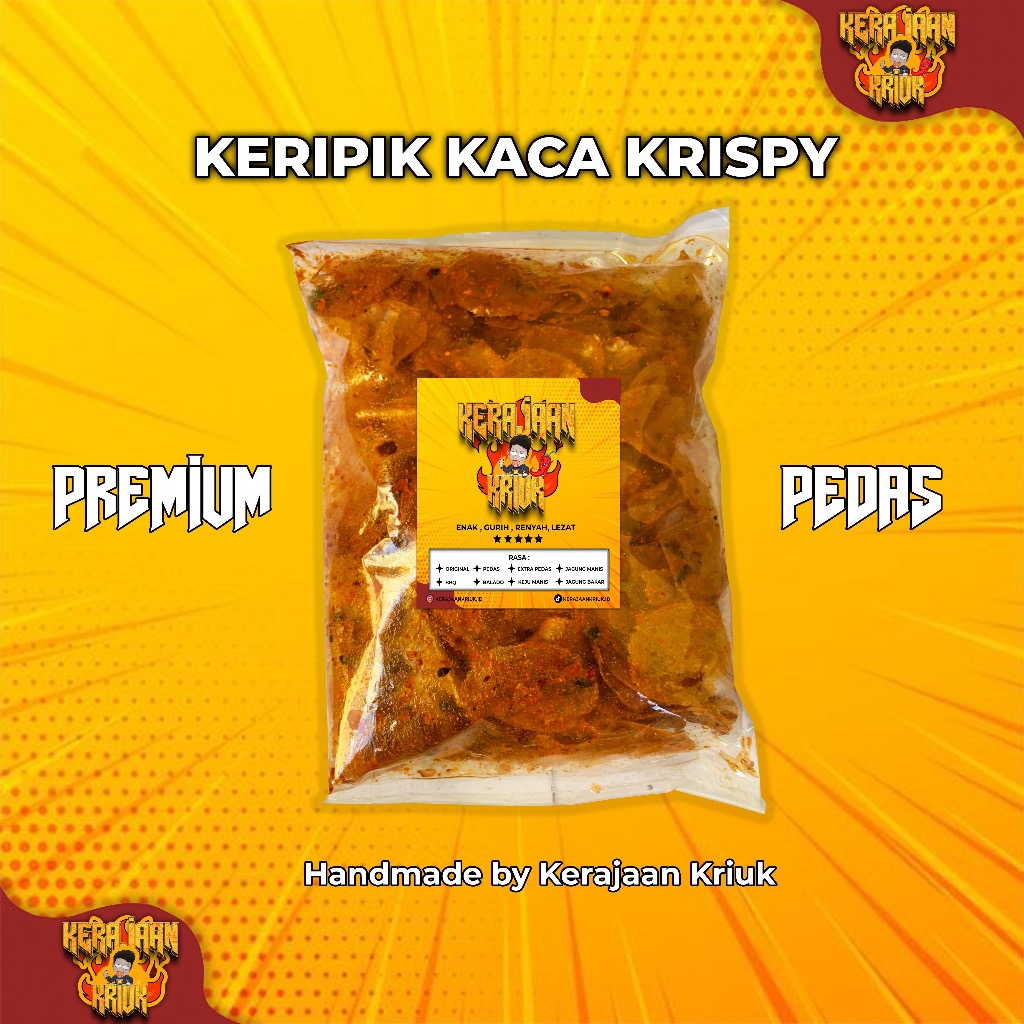 

Keripik Kaca Pedas Daun Jeruk 1 Kg / Keripik Kaca 1 Kg Pedas Gurih Food Snack Kripik Kripca Singkong