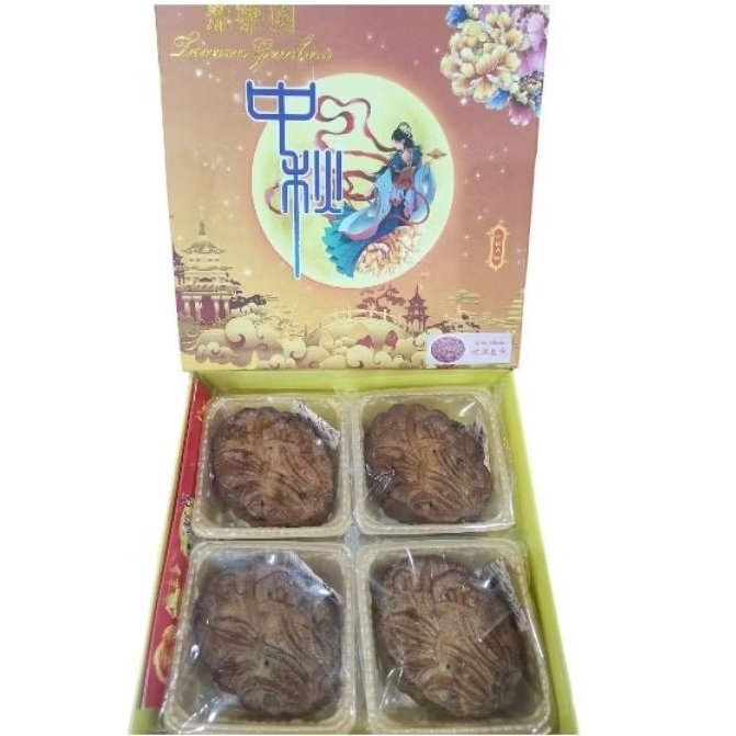 Taman gembira kue bulan guek pia mooncake  Medan kotak isi 4 pcs durian / tausa hitam