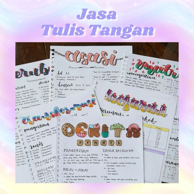 

✏️ JASA TULIS TANGAN AESTHETIC ✏️ | CATATAN ALA STUDYGRAM | baca desk