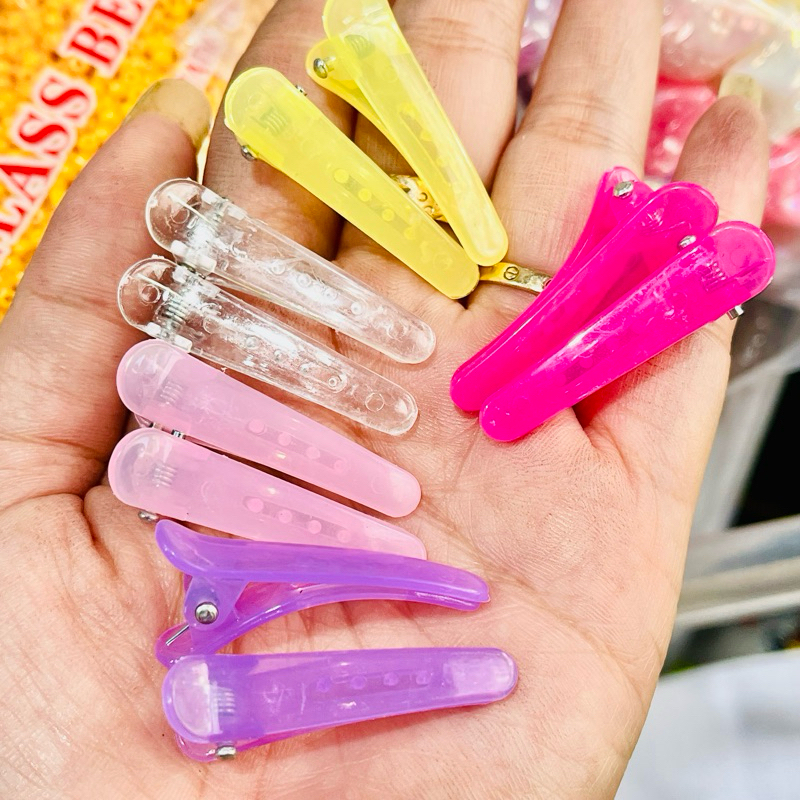 

20pcs jepit bebek bening/jepit buaya transparan mix warna