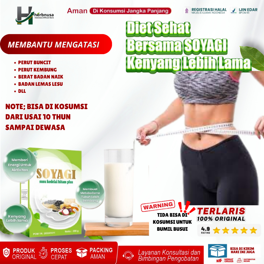 SOYAGI SUSU KEDELAI OBAT DIET pelangsing herbal alami BPOM HALAL