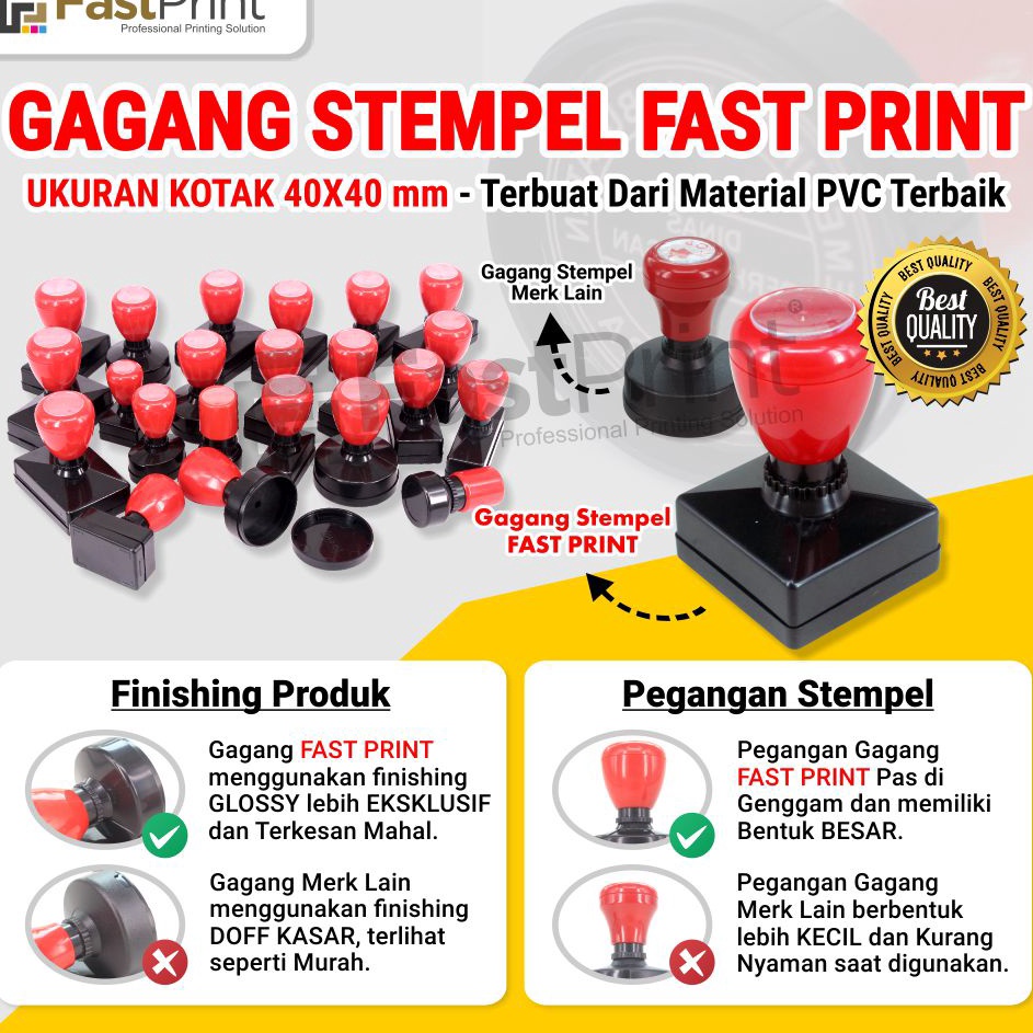 

NEW PROMO 4X4 Gagang Stempel Flash Kilat Warna Ukuran Kotak 4x4MM