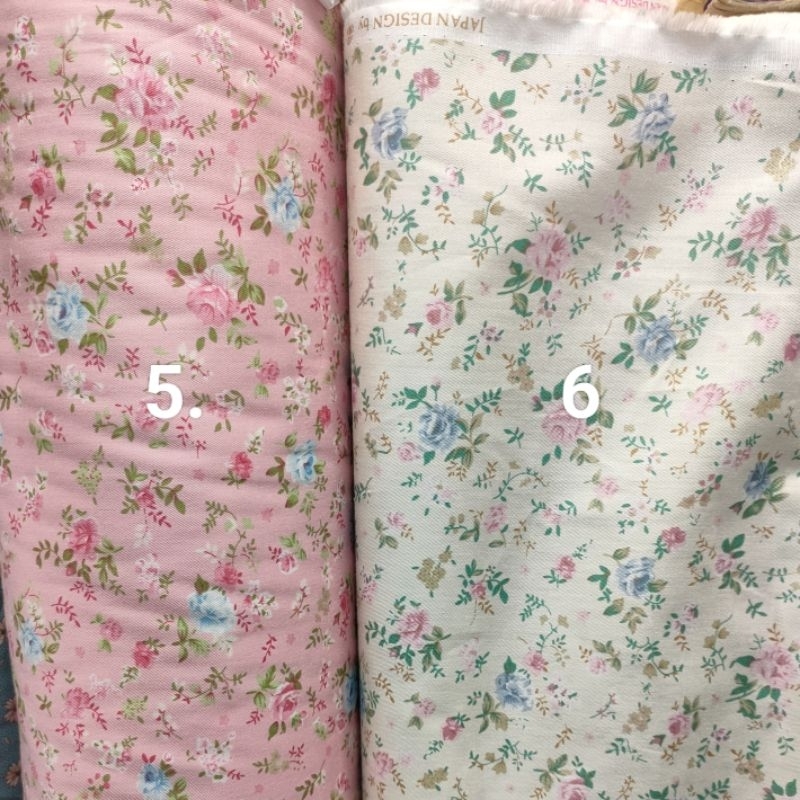 katun jepang Tokai senko. Bahan 100% katun motif bunga rose - kain cotton halus motif kembang