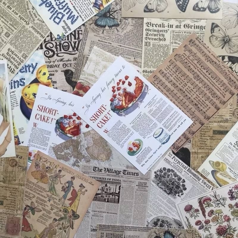 

32 Lembar Paper Deco Vintage journaling / Vintag paper deco / paper deco / jurnaling / snail kit / kertas vintage / kertas retro / paper retro jurnaling / jurnaling kit vintage
