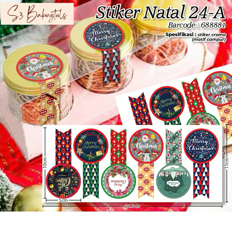 

sticker natal 24A isi 60 pcs (6 motif)