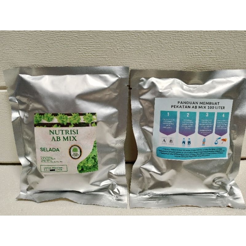 Nutrisi Hidroponik AB Mix Selada Pekatan 500ml Padat Untuk 100 Liter Air