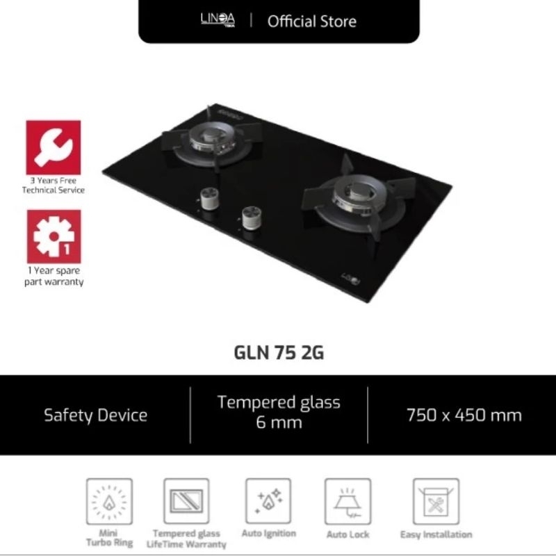 LINEA BY TEKA KOMPOR GAS TANAM 2TUNGKU GLN 75 2G