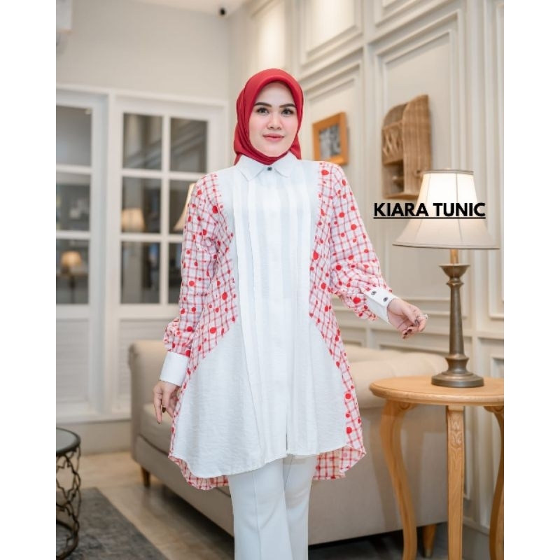 tunik kombinasi/tunik premium/atasan kombinasi/tunik linen/tunik motif/kiara tunik
