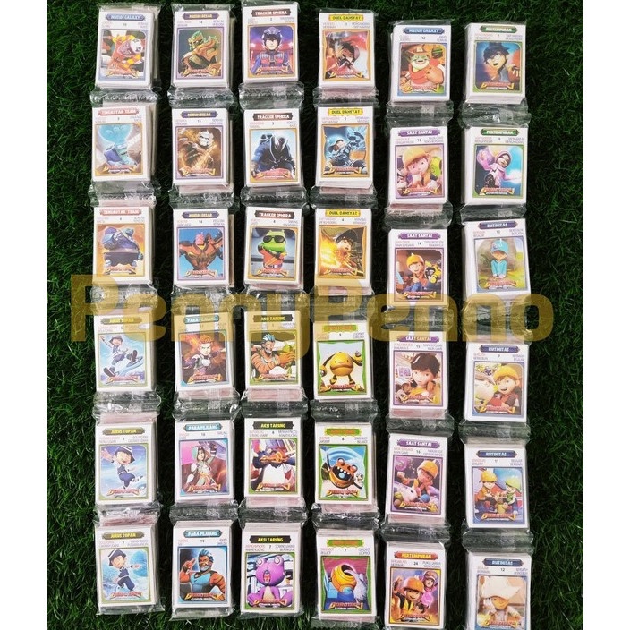 PROMO 12 Sachet  384 Kartu Kartu Kwartet Jumbo Model Boboiboy Naruto Ultraman Pokemon One Piece DG