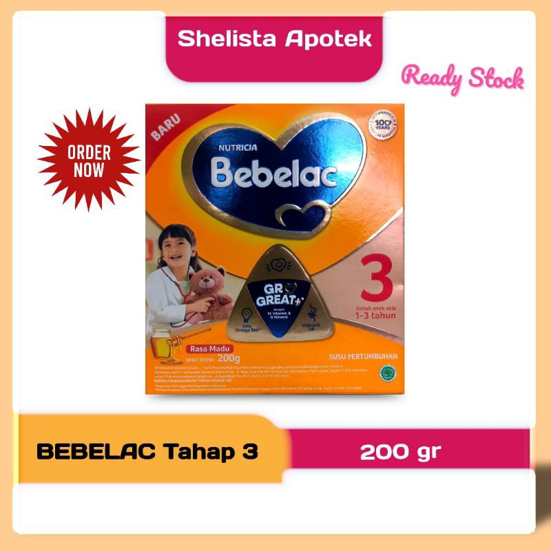 BEBELAC 3 200 gram  Rasa Madu/ Susu Formula Batita 1-3 Tahun