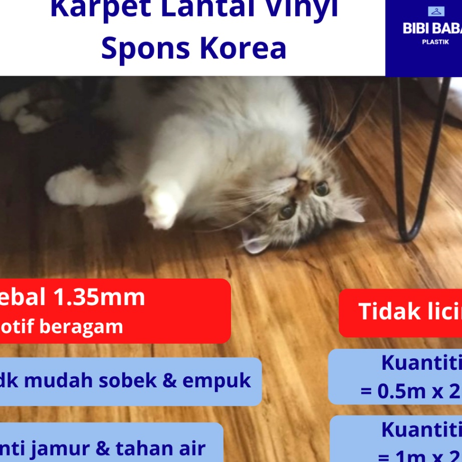 DIJAMIN MURAH Karpet Lantai Vinyl Meteran Spons Tebal 135 mm  Import Korea  Motif Kayu