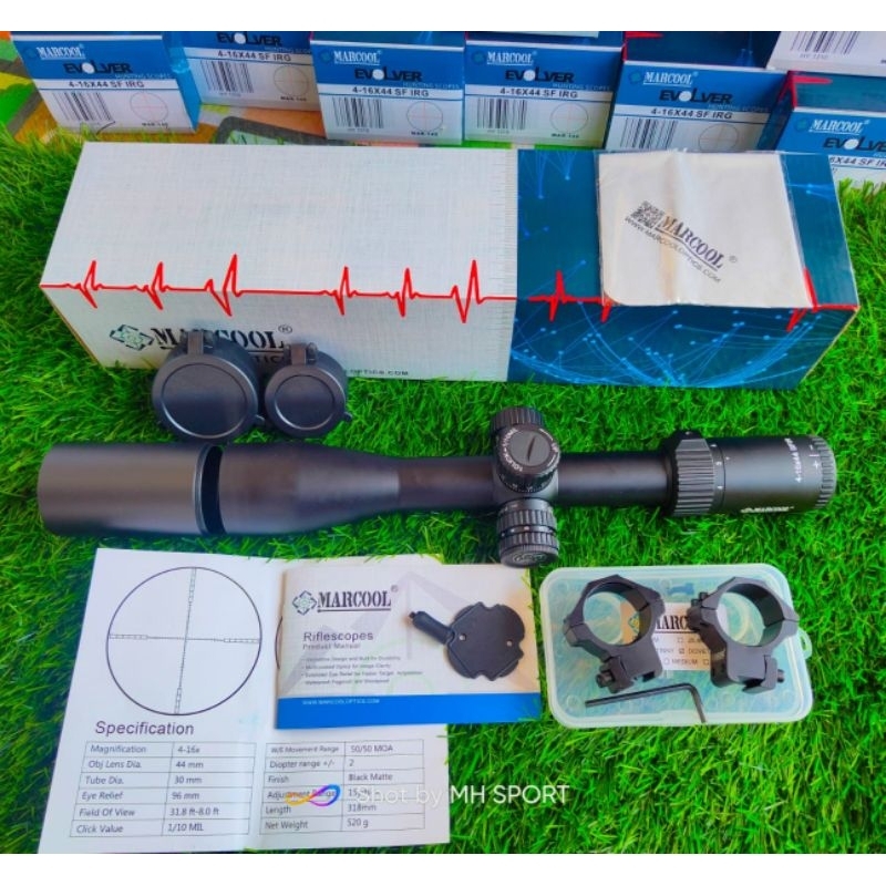 telescope MARCOOL EVOLVER  4-16x44 SFIR retikel HK nyala merah Hijau