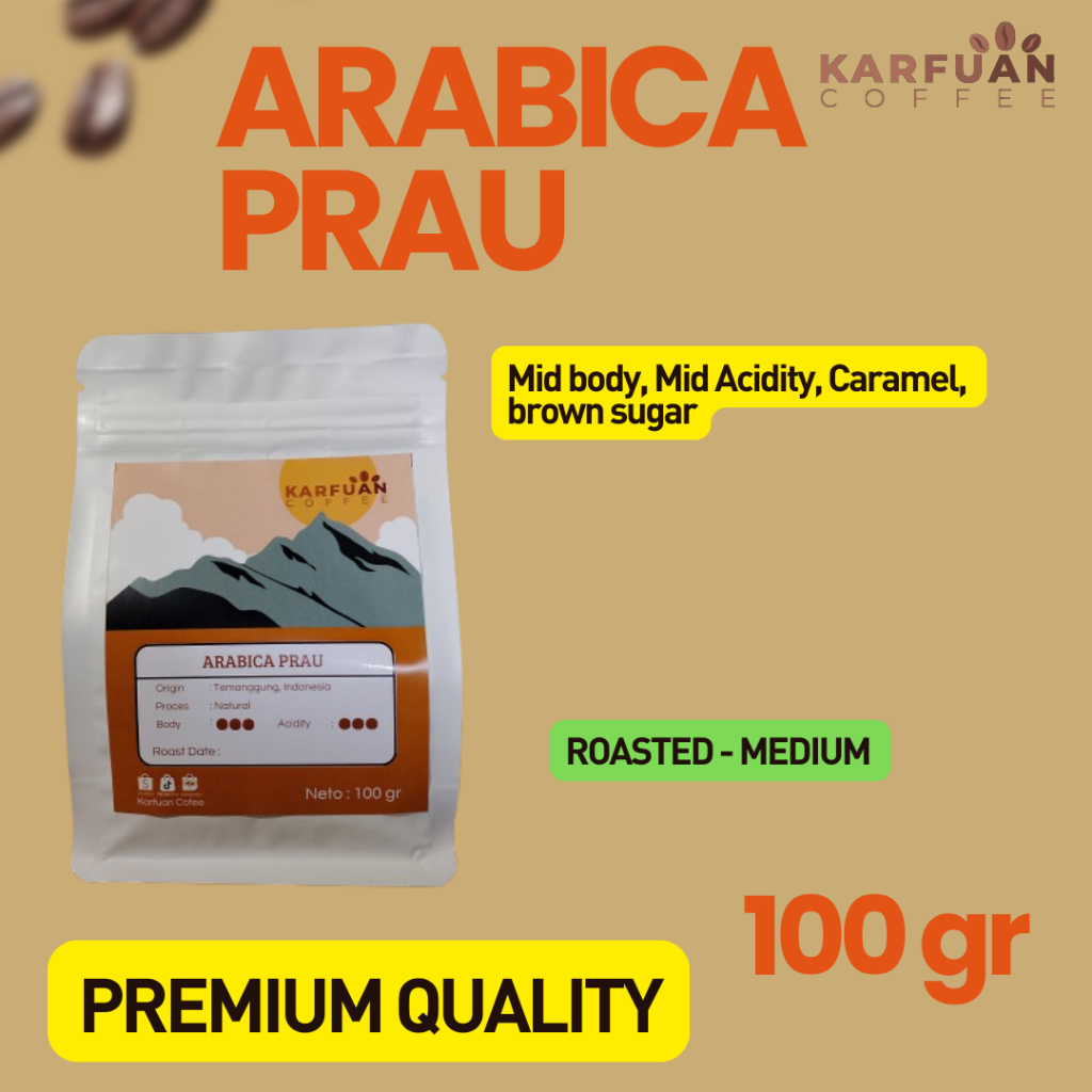 

Biji Kopi Bubuk Arabica Prau 100 gr Coffee Beans Single Origin Grade 1 Coffe Roast Bean Espresso Dan Manual Brew