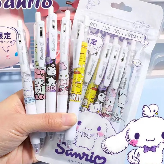 

BELI 6 pcs Pulpen Gel Sanrio 5mm Pen Mekanik Jel Fancy Cinamoroll Kuromi