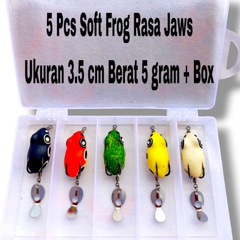 5PCS SOFT FROG RASA JAWES+BOX ACTION BERISIK