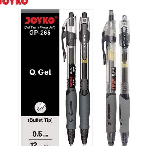 

SPECIAL PROMO GEL PEN GP265 Q GEL BOLPEN PULPEN BULLET TIP HITAM GP 265 PENA 5 MM 1 Lusin