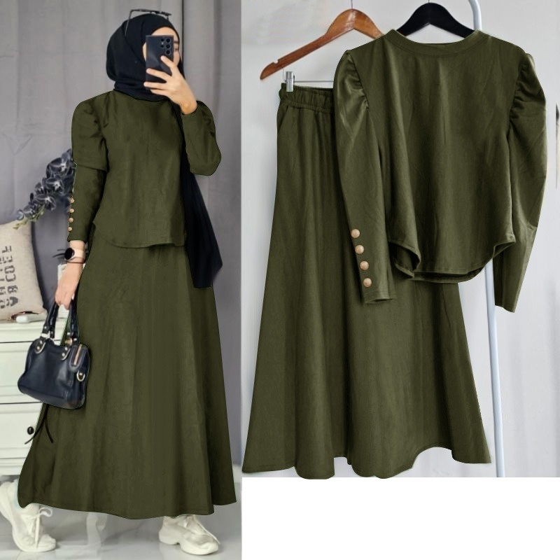 Setelan rok rajut wanita palazo