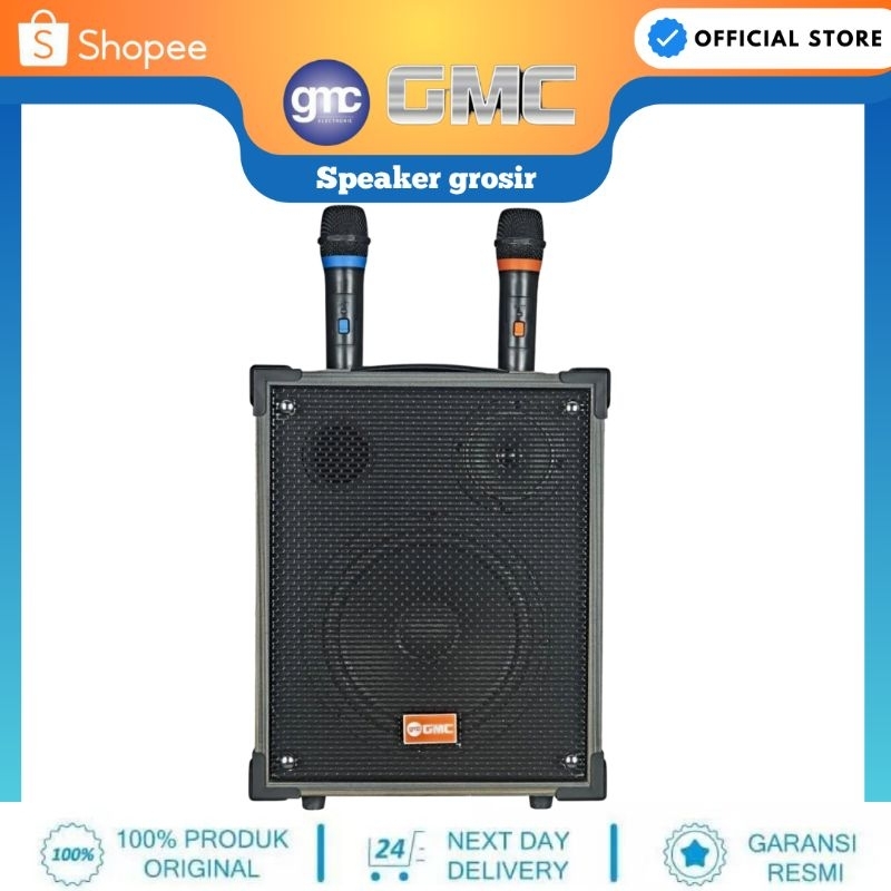 Speaker Gmc 899Q Portable Bluetooth 8 inch Gratis 2 Mic Karaoke Wireless Jack Gitar