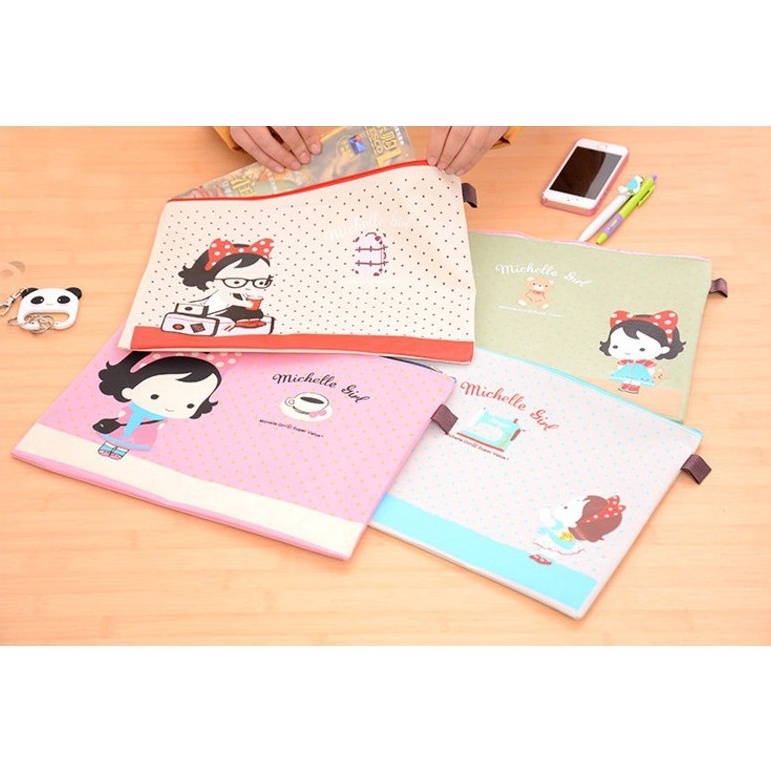 

Hemat 1 Produk Ennwen PF16 Michelle Girl Portable A4 file Storage Pouch Bag Tempat Buku Alat Tulis A52