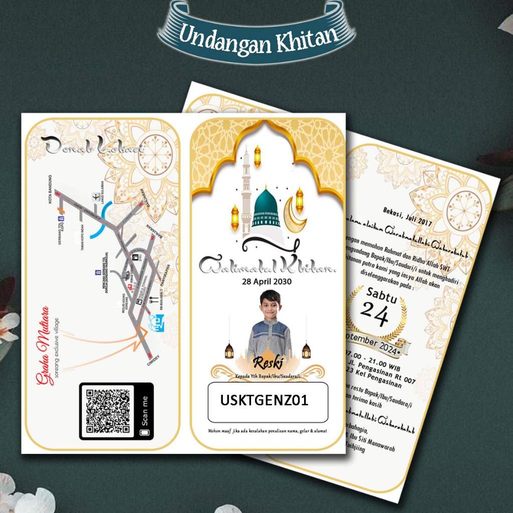COD Termurah Undangan Khitan - Khitanan Undangan Sunat - Sunatan Invittaion Card Guest Card Kartu Uc